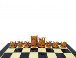 wooden carving chess set
