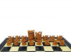 wooden carving chess set