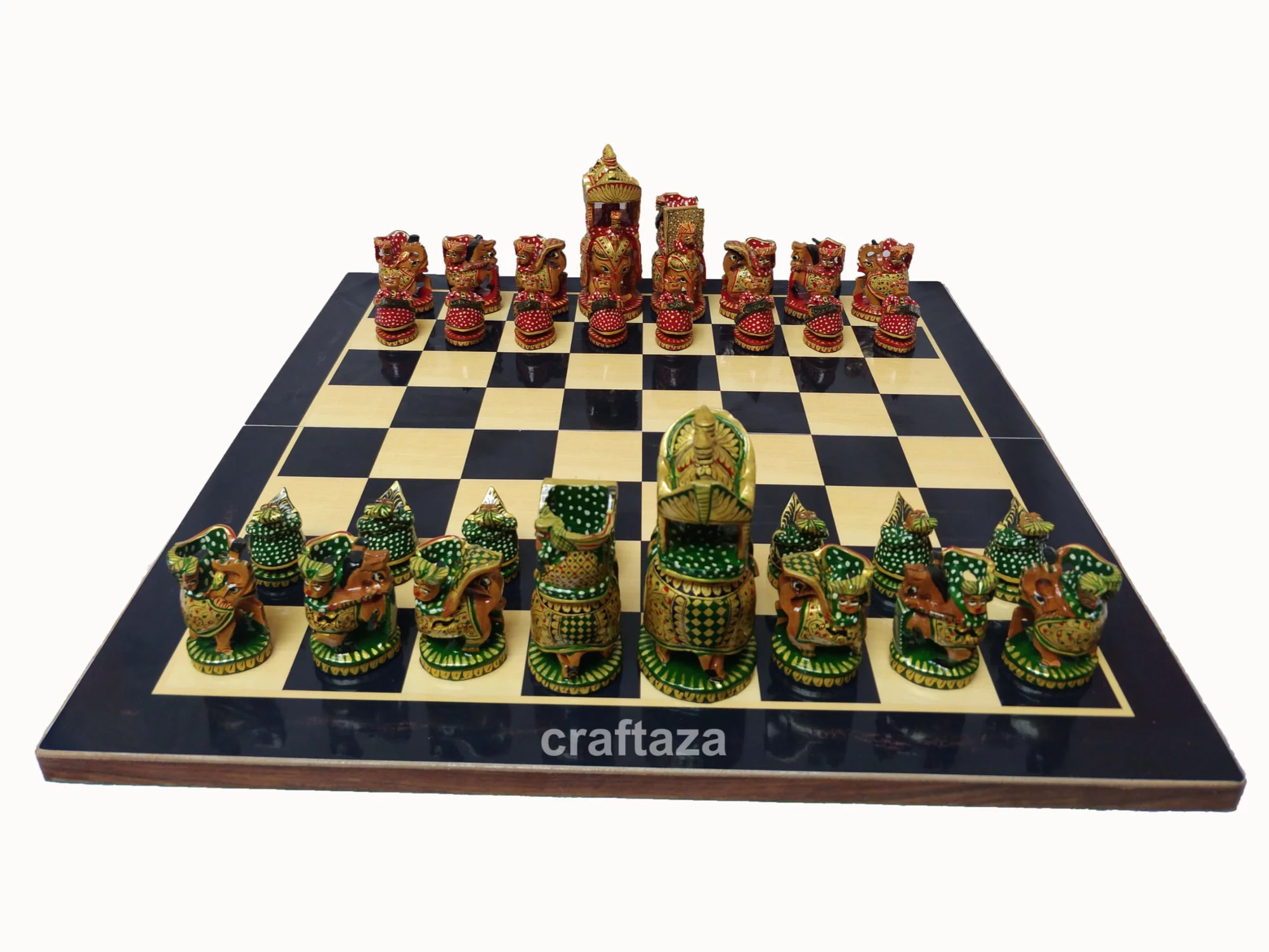 wood hand painted chess