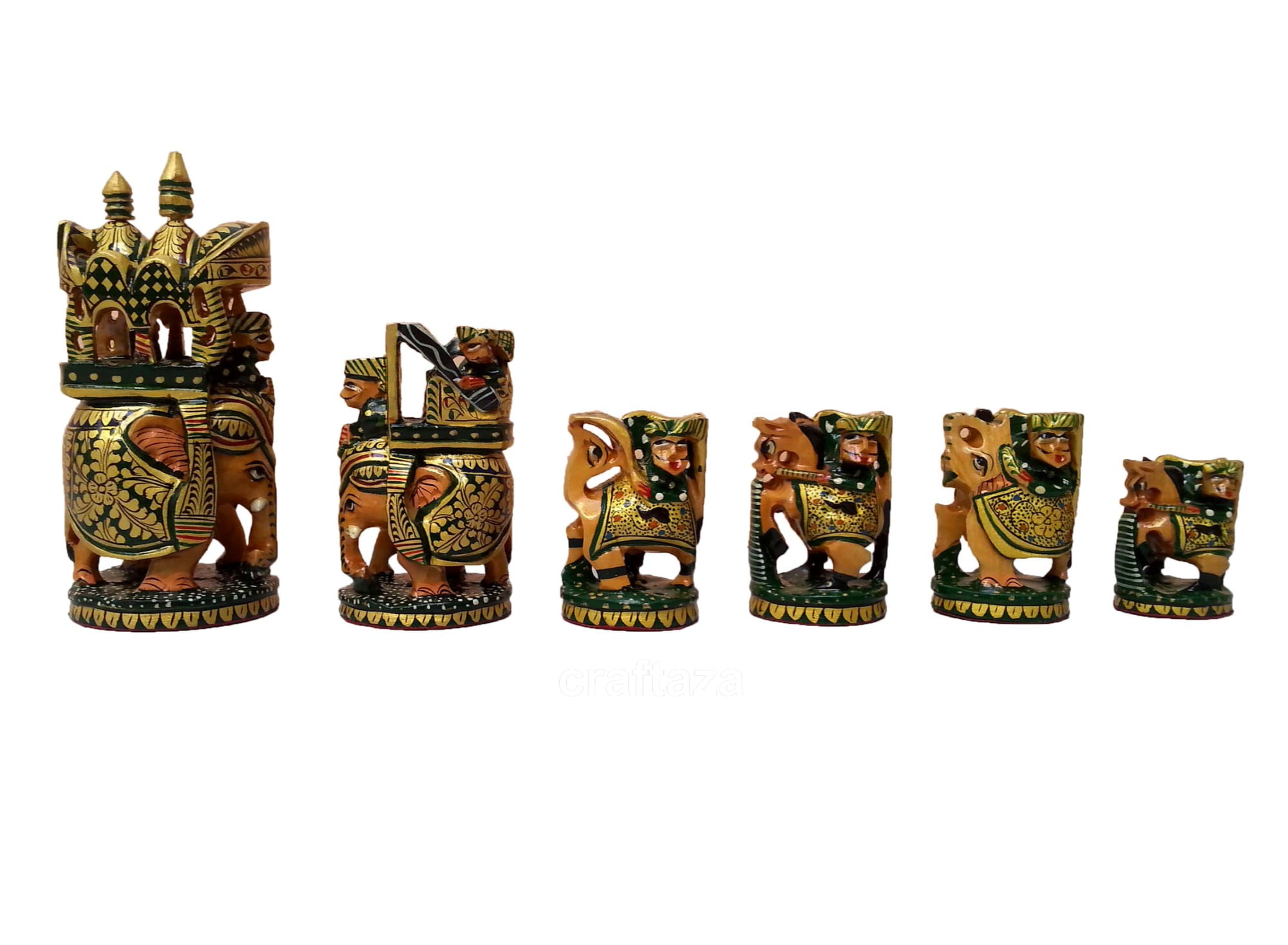 wooden painted chess set