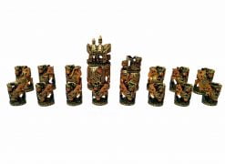 wooden painted chess set