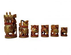 wooden painted chess set