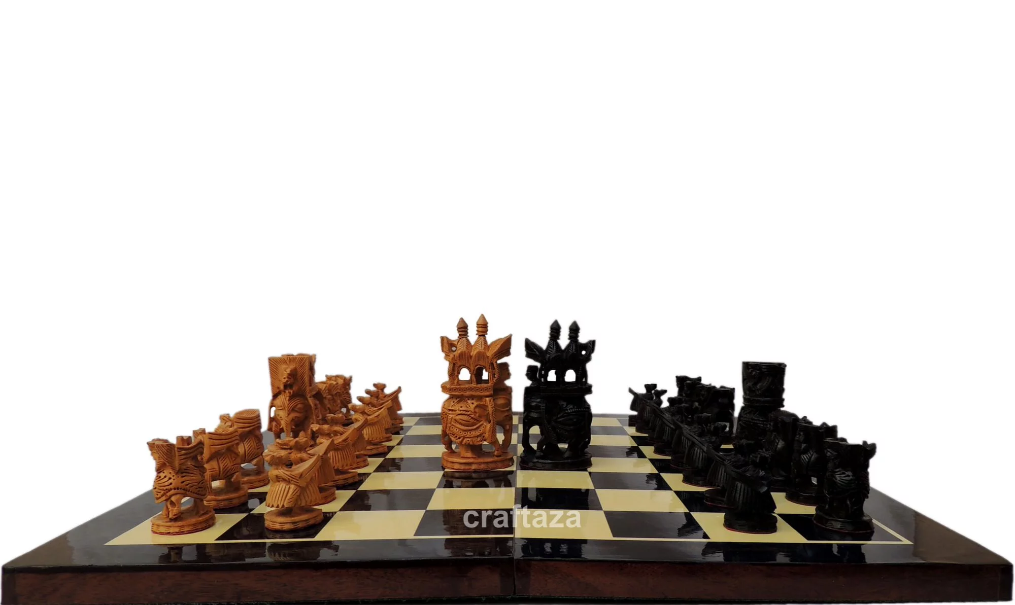 wood hand carved chess set