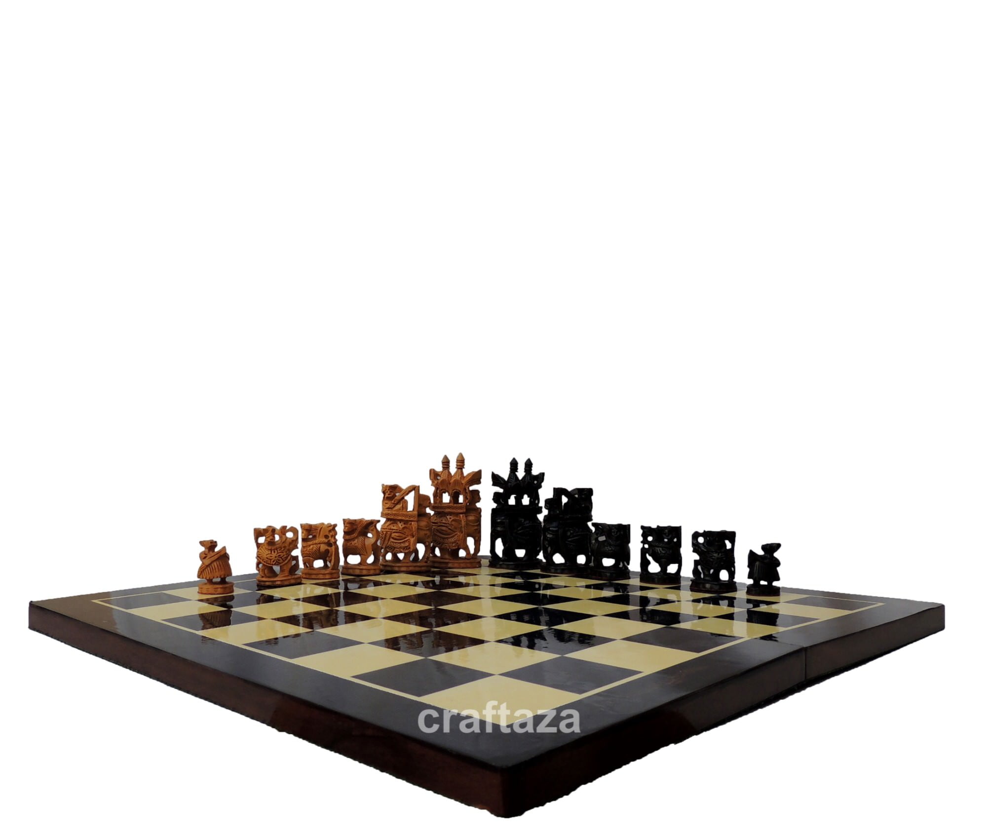 wood hand carved chess set