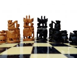 wooden carved chess