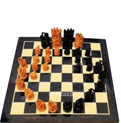 wooden carved chess